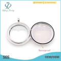 Waterproof stainless steel glass dome locket, gemstone photo locket pendant